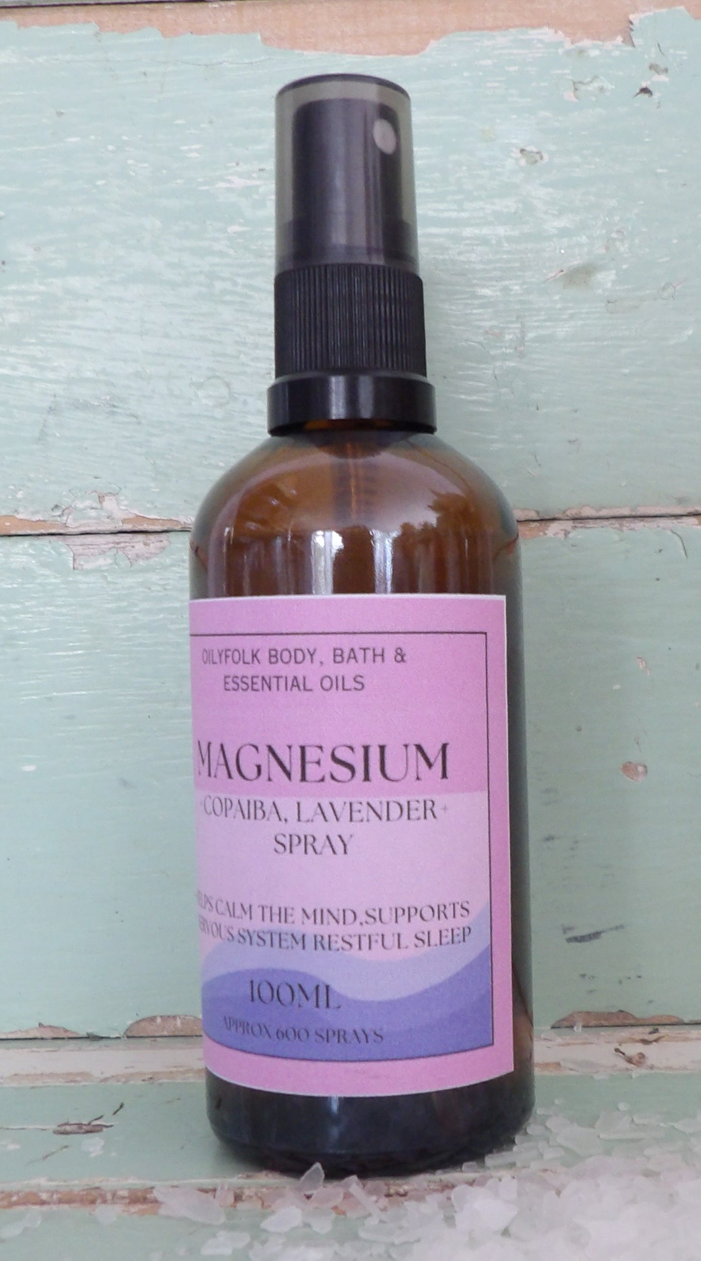 Magnesium, Copaiba, Lavender Spray Pink Label